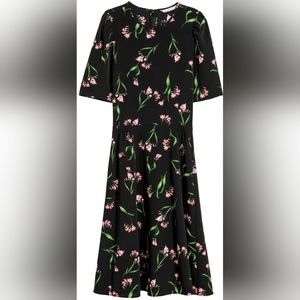 H&M Concealed Zipper Floral Print Dress Size 6
